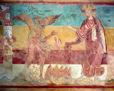 Temptation of Christ in the desert by the devil, 12th century by French School